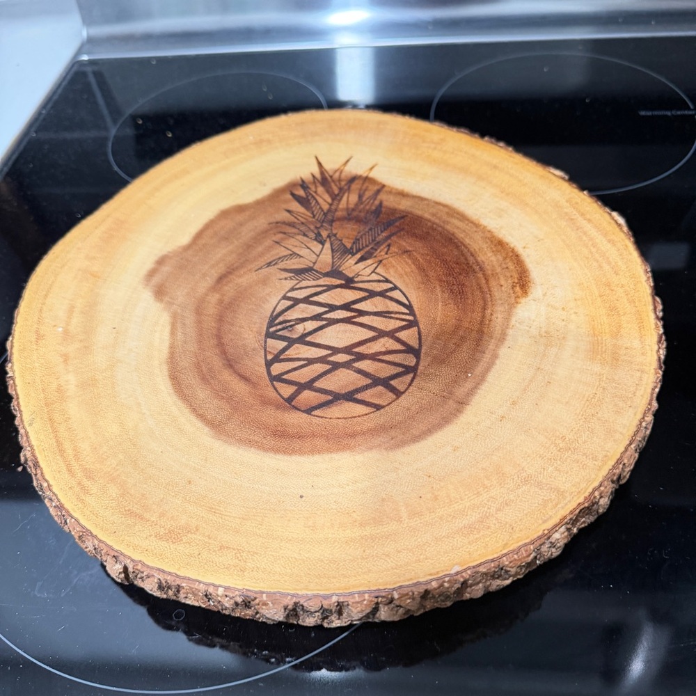 Rustic Pineapple Wood Serving Board